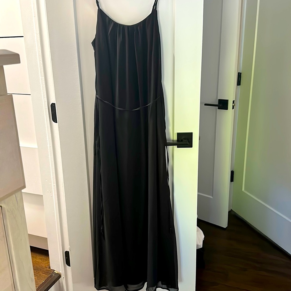 Black sleeveless maxi dress